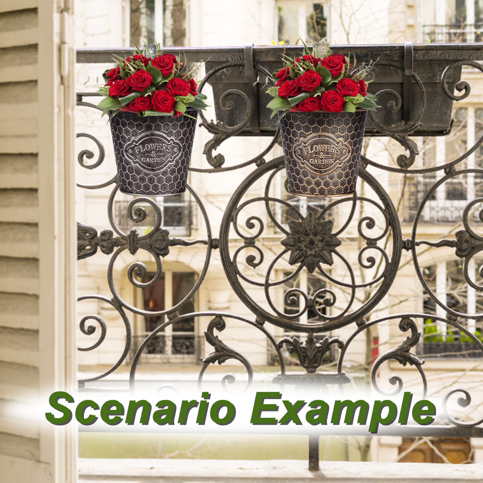 Metal Wall Planter Vertical Ribbed Design Wall Mount Flower Pot V1294-YM0512-221028TW14-1