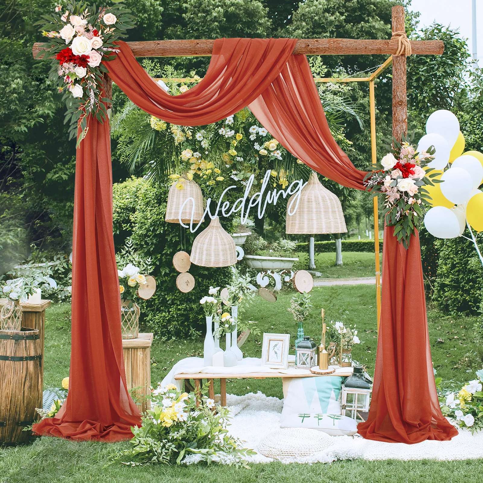 Wedding Arch Chiffon Fabric Drapery Wedding Drapery Arch Decoration Wedding Decor V1294-YM0512-221102YF34-1