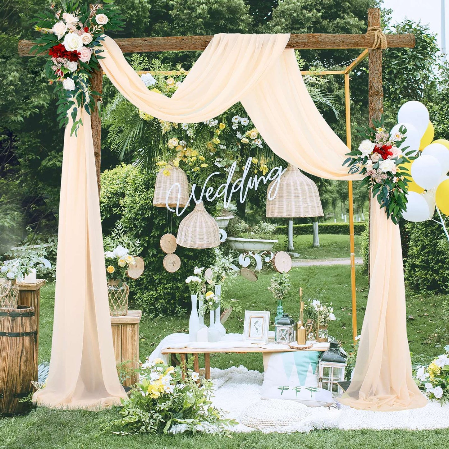 Wedding Arch Chiffon Fabric Drapery Wedding Drapery Arch Decoration Wedding Decor V1294-YM0512-221102YF34-1