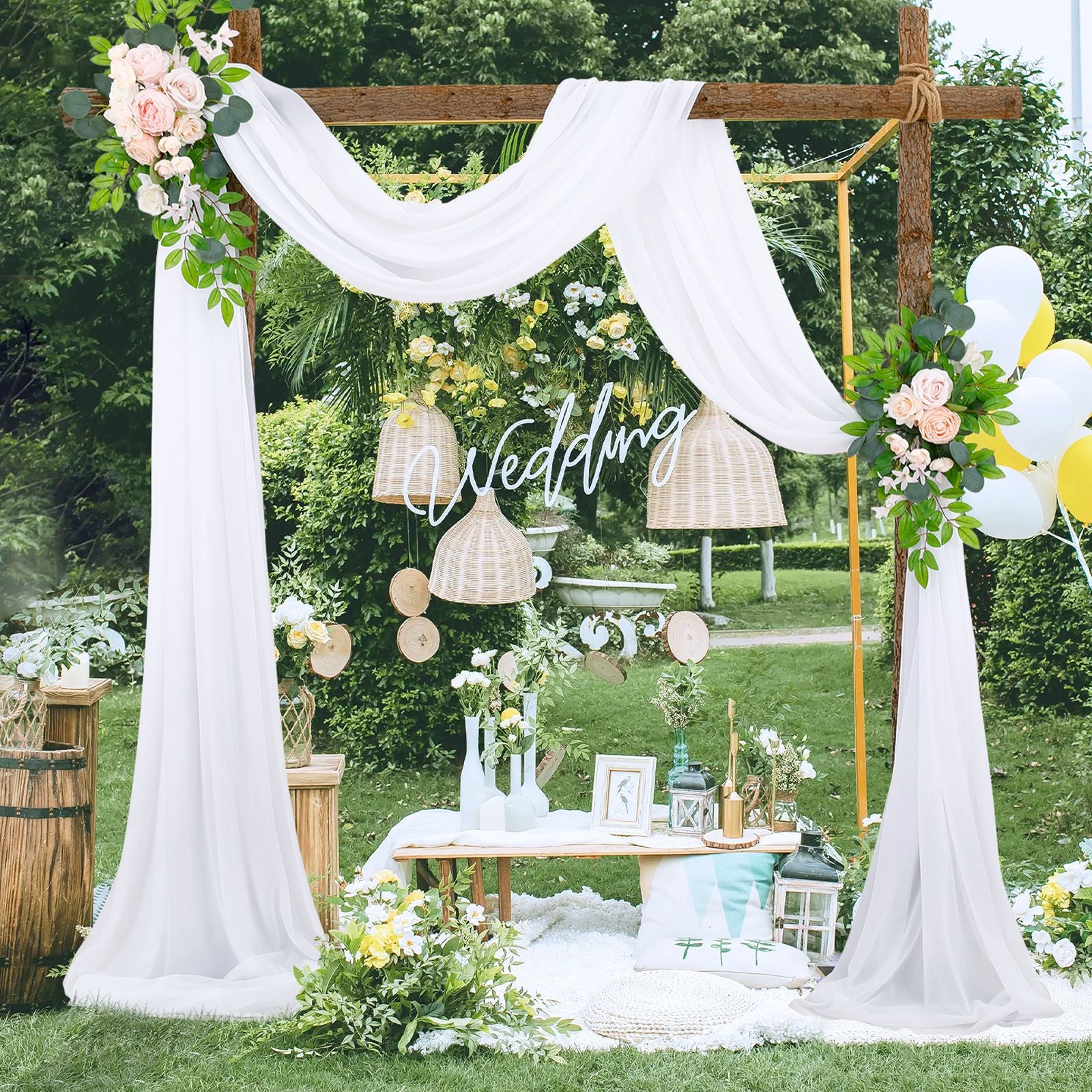 Wedding Arch Chiffon Fabric Drapery Wedding Drapery Arch Decoration Wedding Decor V1294-YM0512-221102YF34-3