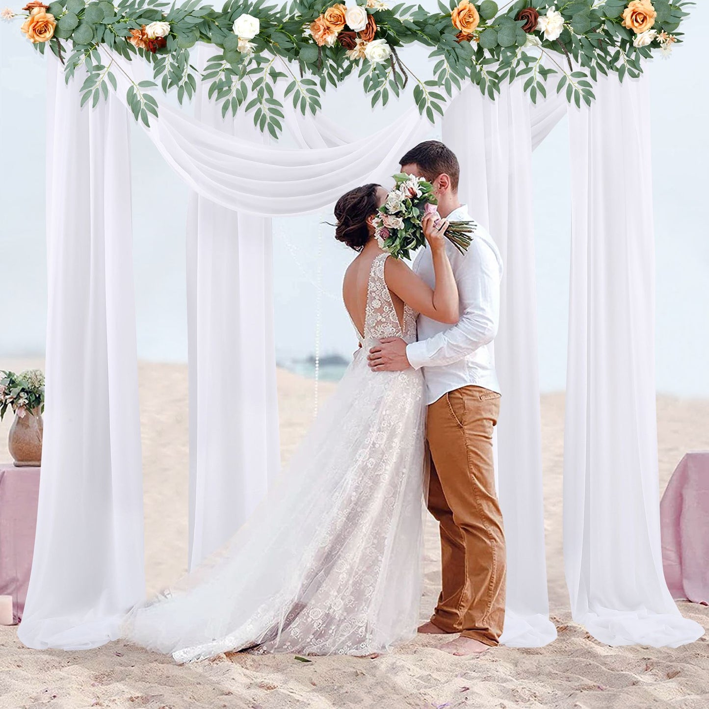 Wedding Arch Chiffon Fabric Drapery Wedding Drapery Arch Decoration Wedding Decor V1294-YM0512-221102YF34-3