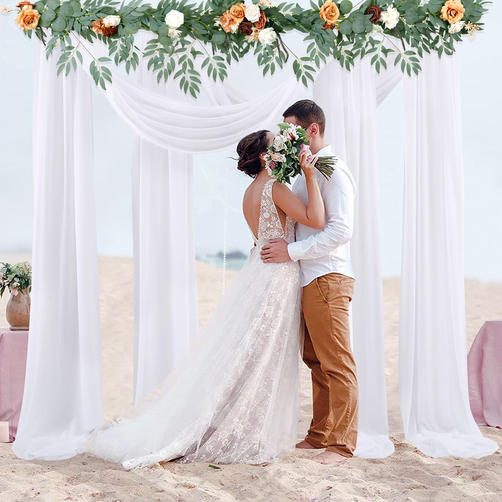 Wedding Arch Chiffon Fabric Drapery Wedding Drapery Arch Decoration Wedding Decor V1294-YM0512-221102YF34-3