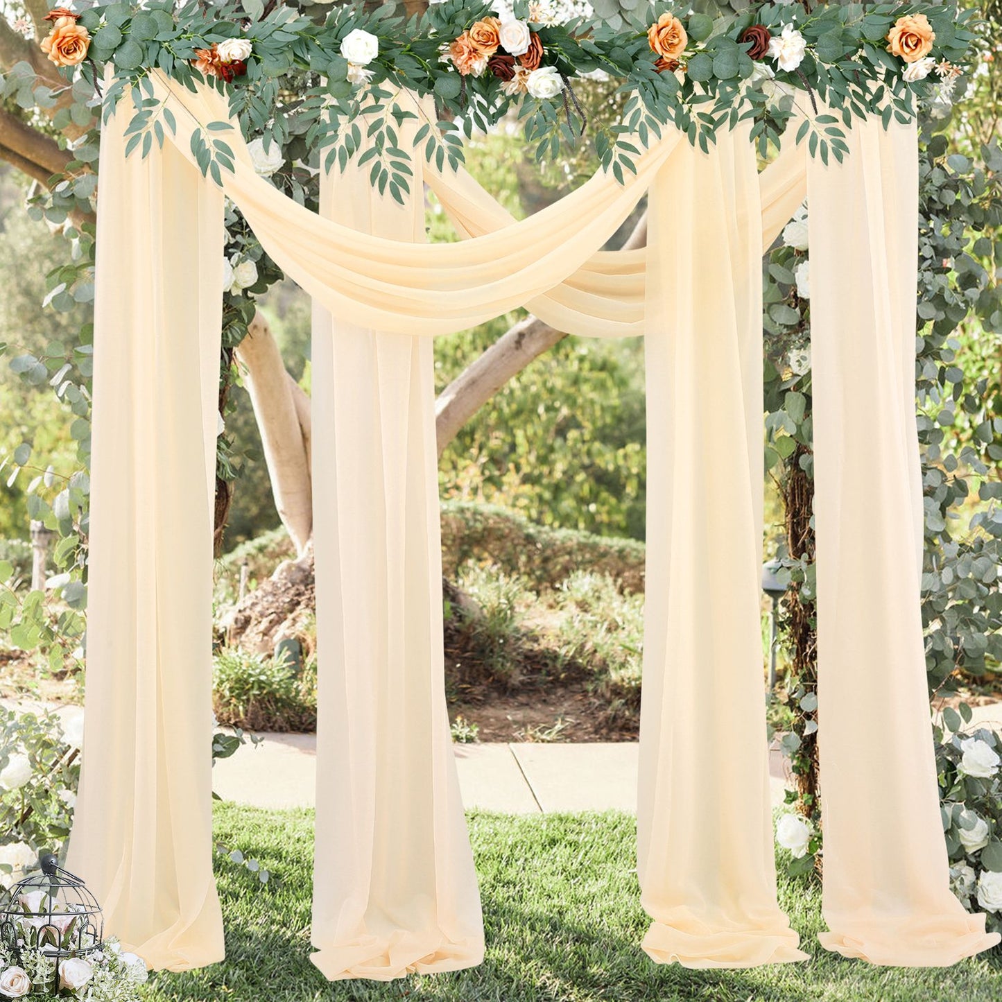 Wedding Arch Chiffon Fabric Drapery Wedding Drapery Arch Decoration Wedding Decor V1294-YM0512-221102YF34-3