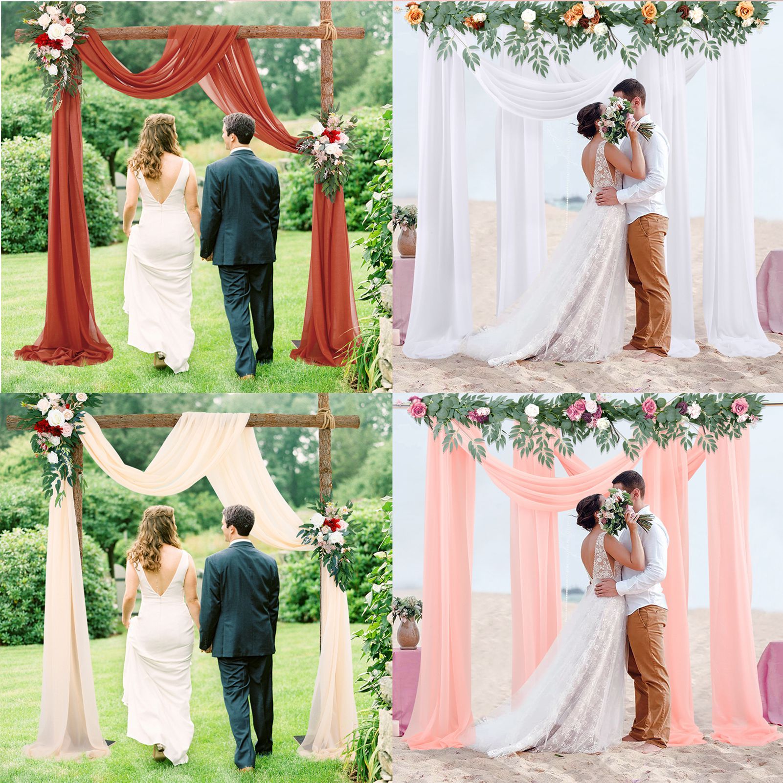 Wedding Arch Chiffon Fabric Drapery Wedding Drapery Arch Decoration Wedding Decor V1294-YM0512-221102YF34-4