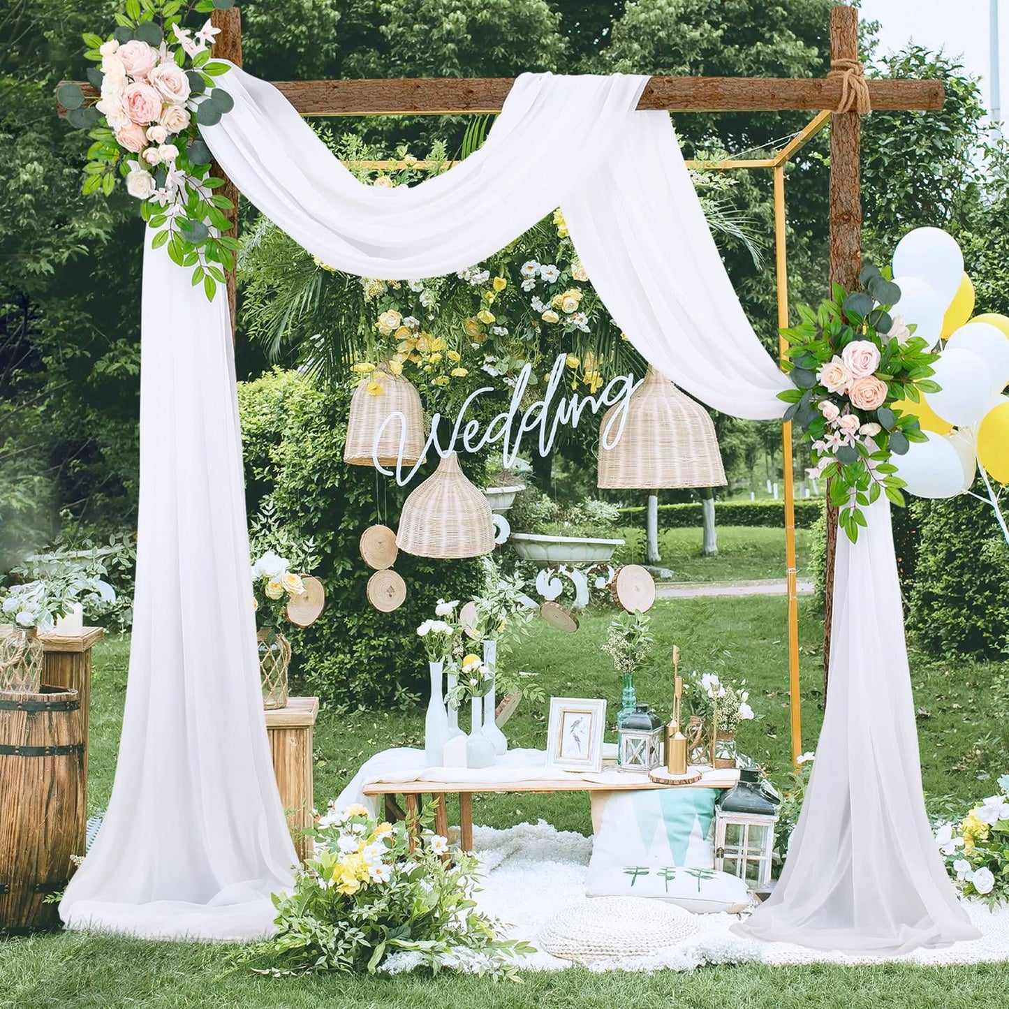 Wedding Arch Chiffon Fabric Drapery Wedding Drapery Arch Decoration Wedding Decor V1294-YM0512-221102YF34-4