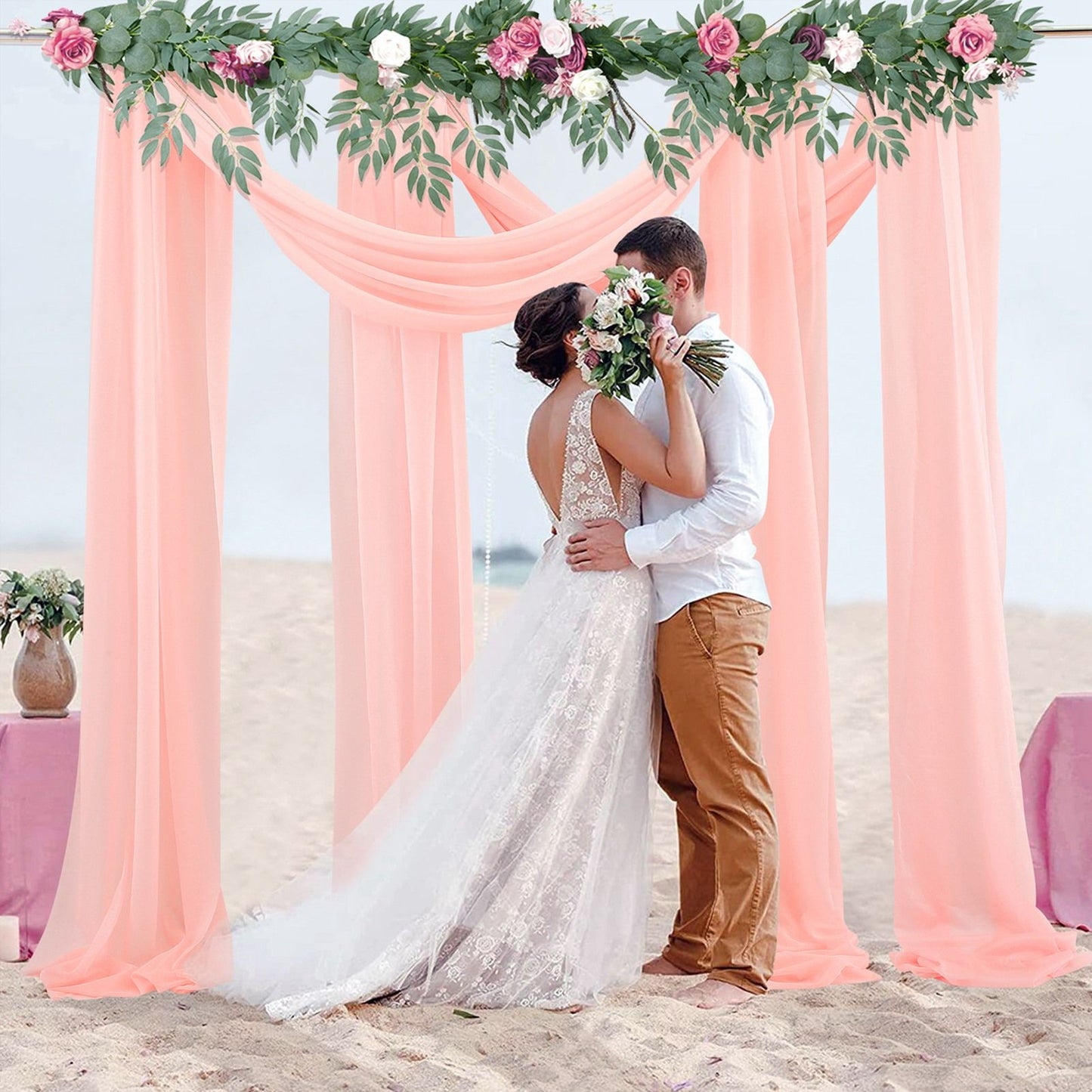 Wedding Arch Chiffon Fabric Drapery Wedding Drapery Arch Decoration Wedding Decor V1294-YM0512-221102YF34-4