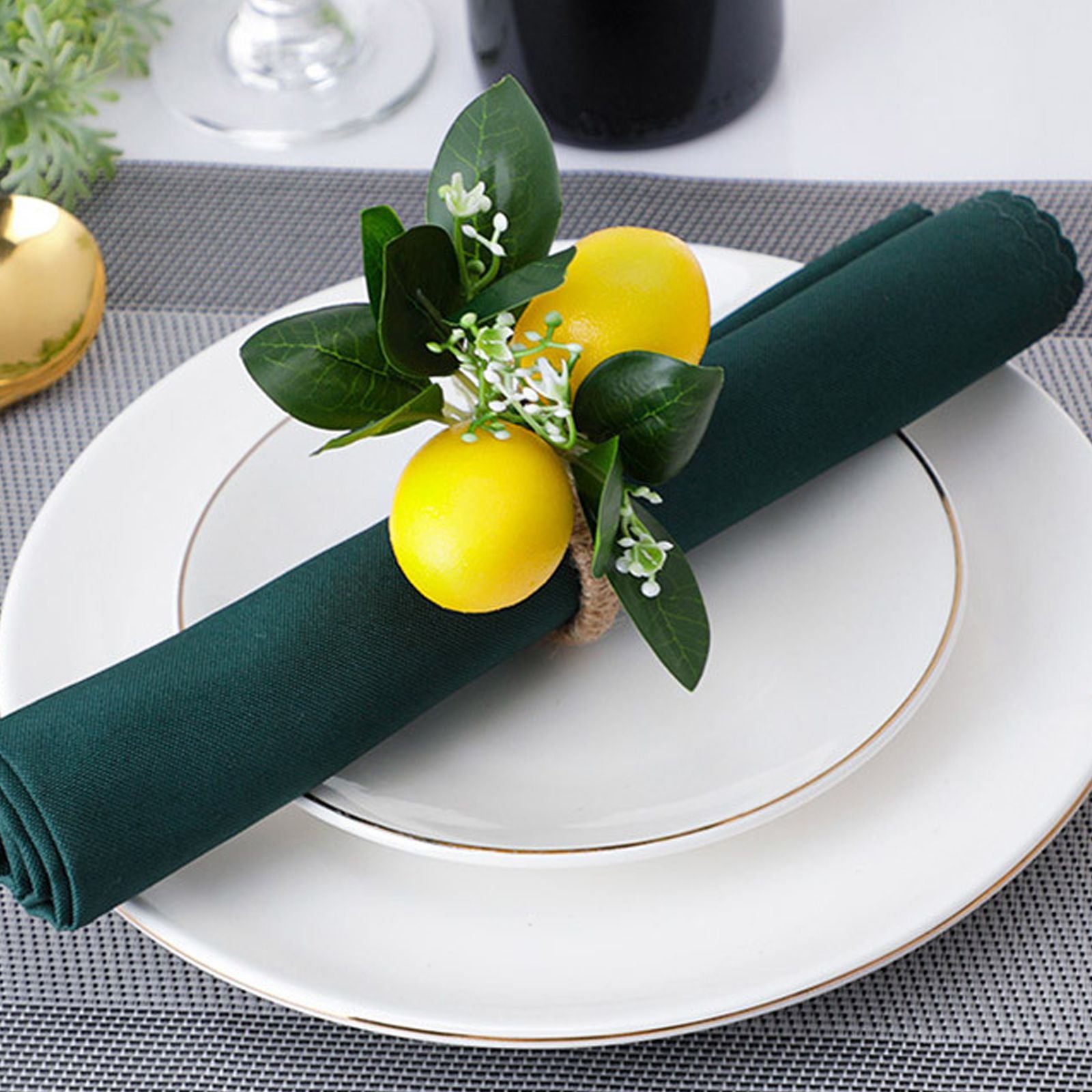 Simulation Lemon Napkin Ring Napkin Ring Holder Furniture Restaurant Table Decoration V1294-YM0512-221114DJ0150