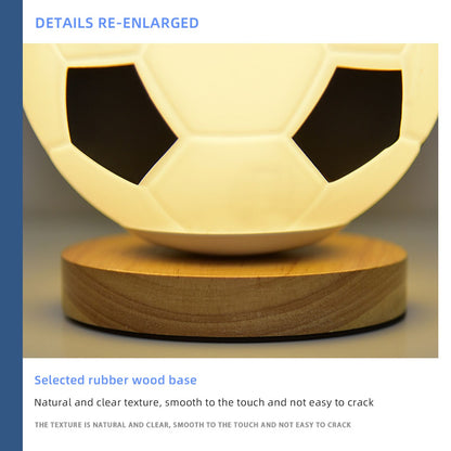 Soccer Remote Control LED Night Light Solid Wood Glass Small Table Lamp Remote Dimming Bedside Bedroom Study V1294-YM0512-221121SU01-1