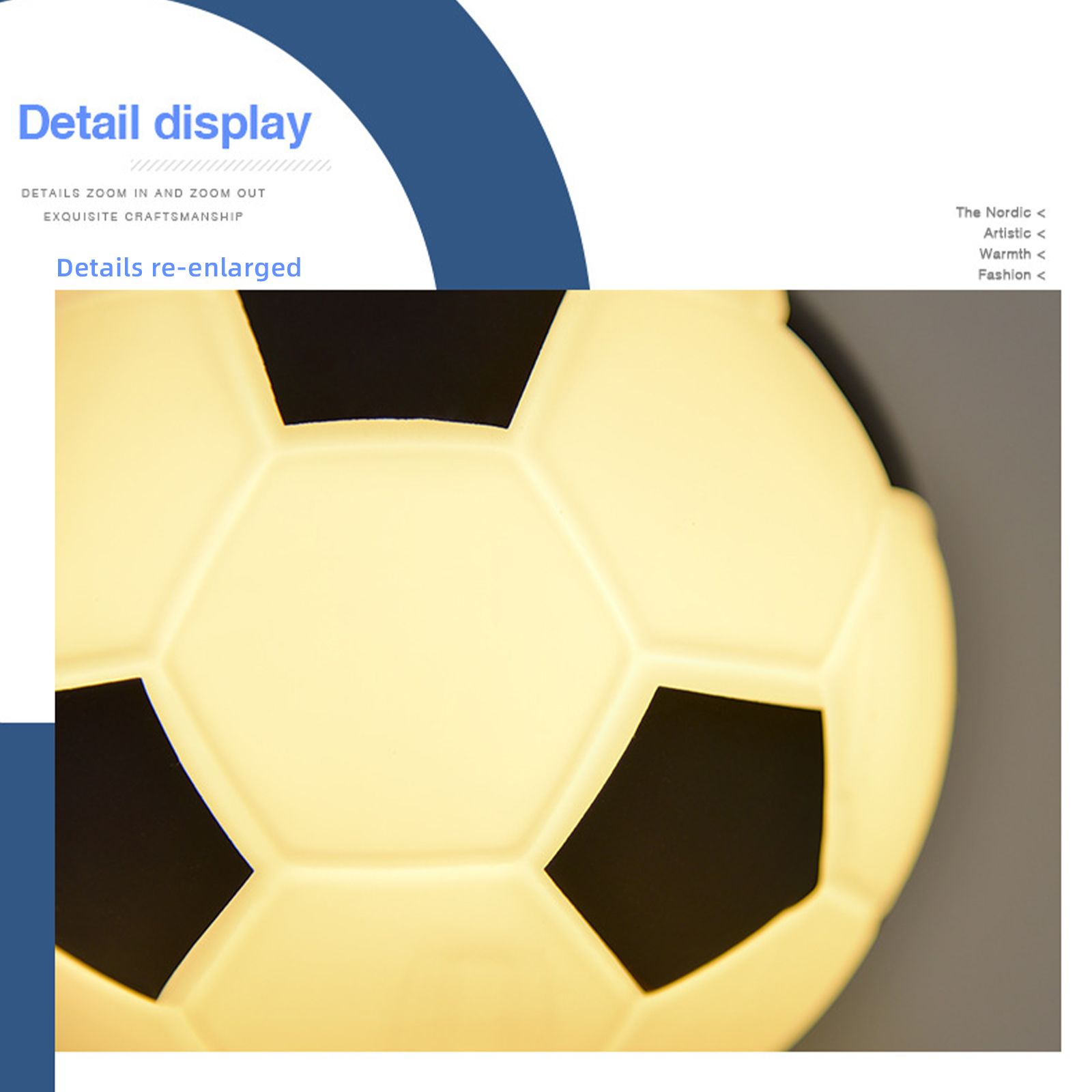Soccer Remote Control LED Night Light Solid Wood Glass Small Table Lamp Remote Dimming Bedside Bedroom Study V1294-YM0512-221121SU01-1