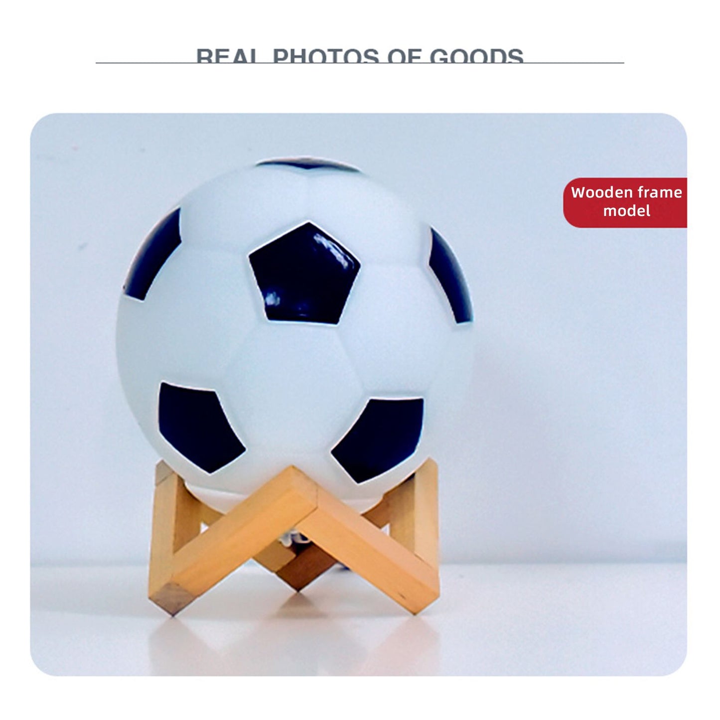 Soccer Remote Control LED Night Light Solid Wood Glass Small Table Lamp Remote Dimming Bedside Bedroom Study V1294-YM0512-221121SU01-1