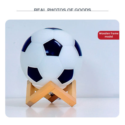 Soccer Remote Control LED Night Light Solid Wood Glass Small Table Lamp Remote Dimming Bedside Bedroom Study V1294-YM0512-221121SU01-1