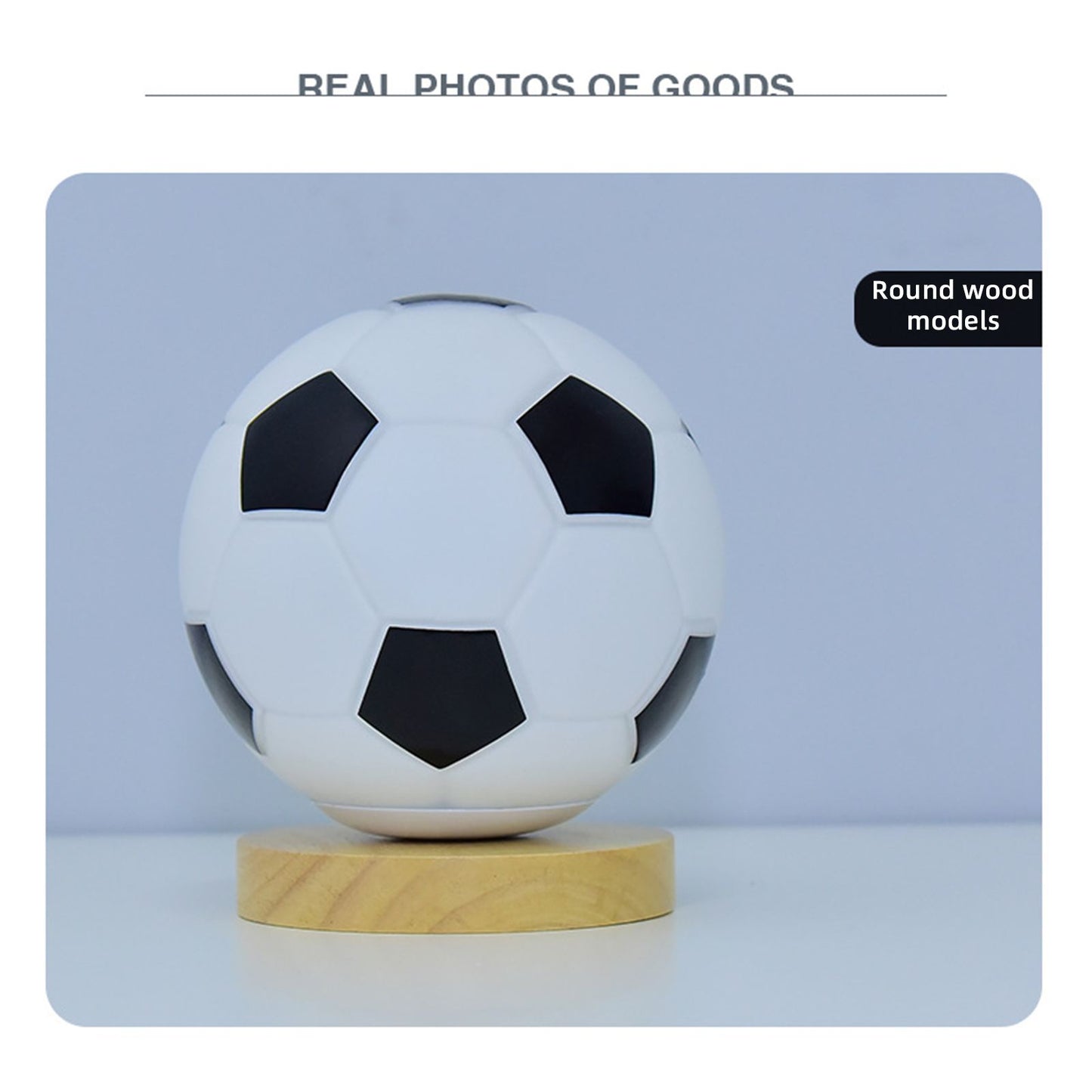 Soccer Remote Control LED Night Light Solid Wood Glass Small Table Lamp Remote Dimming Bedside Bedroom Study V1294-YM0512-221121SU01-1