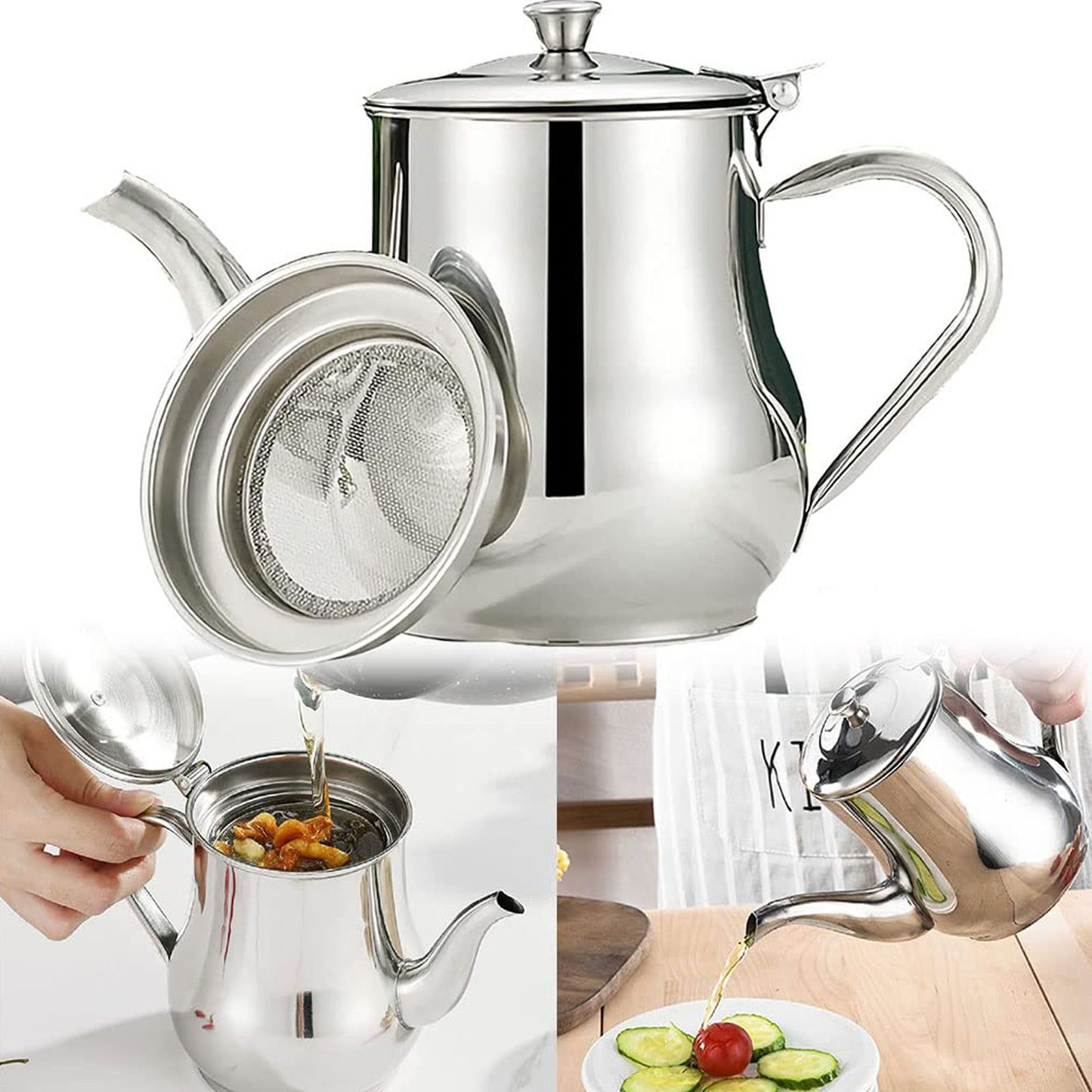 Stainless Steel Lubricator with Filter Screen Oil Strainer Pot Olive Oil Dispenser With Dust Proof Lid V1294-YM0512-221123GW03-1