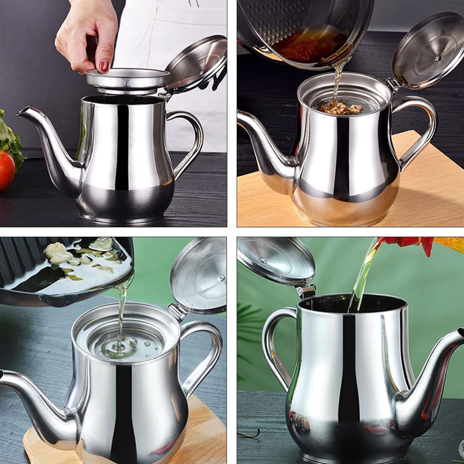 Stainless Steel Lubricator with Filter Screen Oil Strainer Pot Olive Oil Dispenser With Dust Proof Lid V1294-YM0512-221123GW03-3