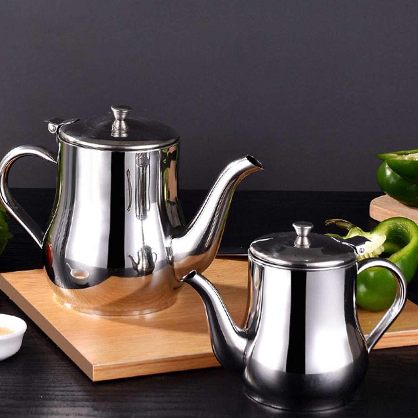 Stainless Steel Lubricator with Filter Screen Oil Strainer Pot Olive Oil Dispenser With Dust Proof Lid V1294-YM0512-221123GW03-3