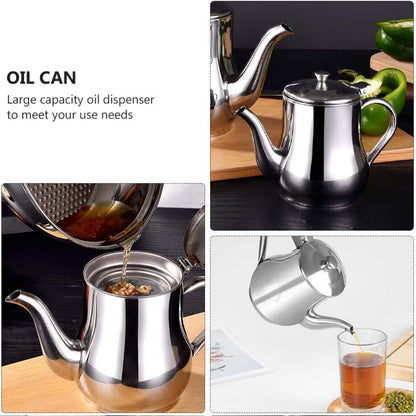 Stainless Steel Lubricator with Filter Screen Oil Strainer Pot Olive Oil Dispenser With Dust Proof Lid V1294-YM0512-221123GW03-6