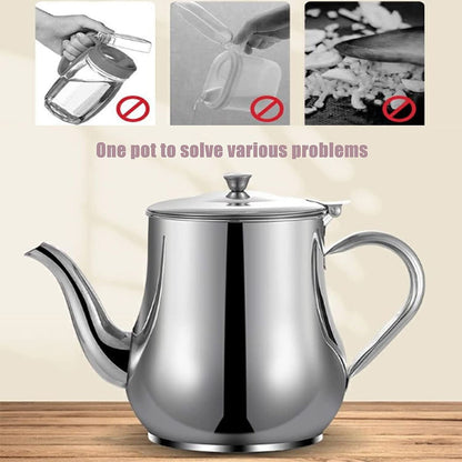 Stainless Steel Lubricator with Filter Screen Oil Strainer Pot Olive Oil Dispenser With Dust Proof Lid V1294-YM0512-221123GW03-6