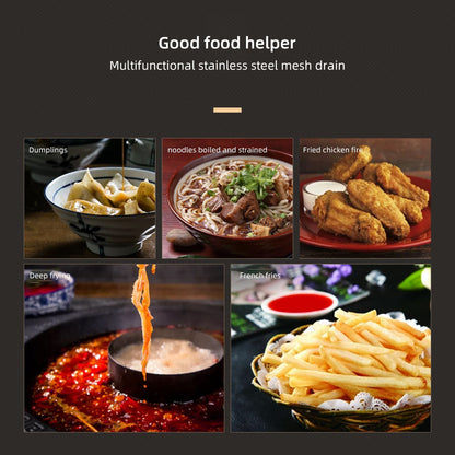 Strainer Spoon Long Stainless Steel Anti Scald Safe Slotted Ladle for Kitchen Cooking Frying Spaghetti V1294-YM0512-221202LD03-4