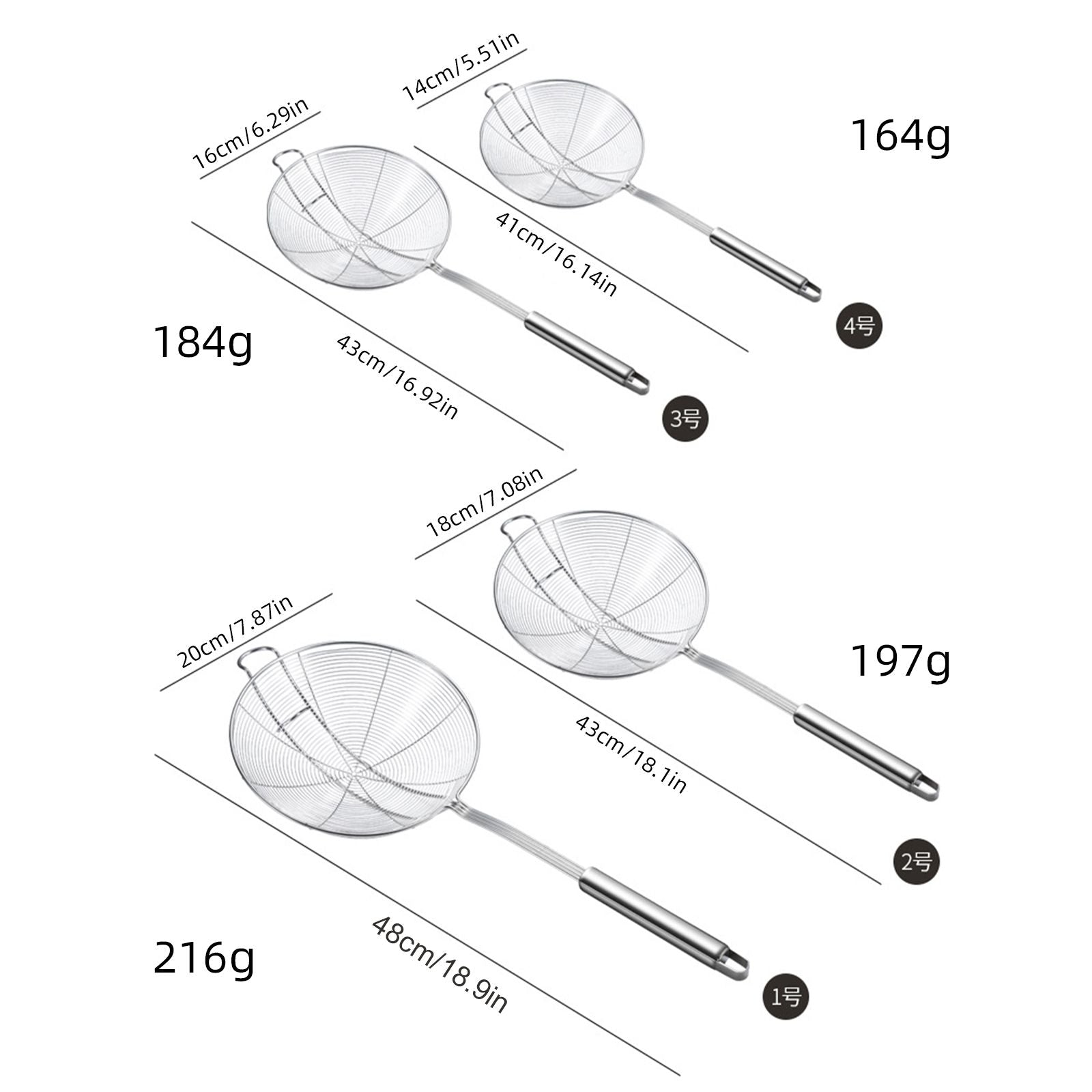 Strainer Spoon Long Stainless Steel Anti Scald Safe Slotted Ladle for Kitchen Cooking Frying Spaghetti V1294-YM0512-221202LD03-4