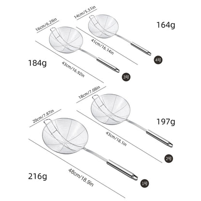 Strainer Spoon Long Stainless Steel Anti Scald Safe Slotted Ladle for Kitchen Cooking Frying Spaghetti V1294-YM0512-221202LD03-4