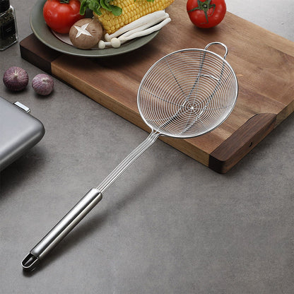 Strainer Spoon Long Stainless Steel Anti Scald Safe Slotted Ladle for Kitchen Cooking Frying Spaghetti V1294-YM0512-221202LD03-4