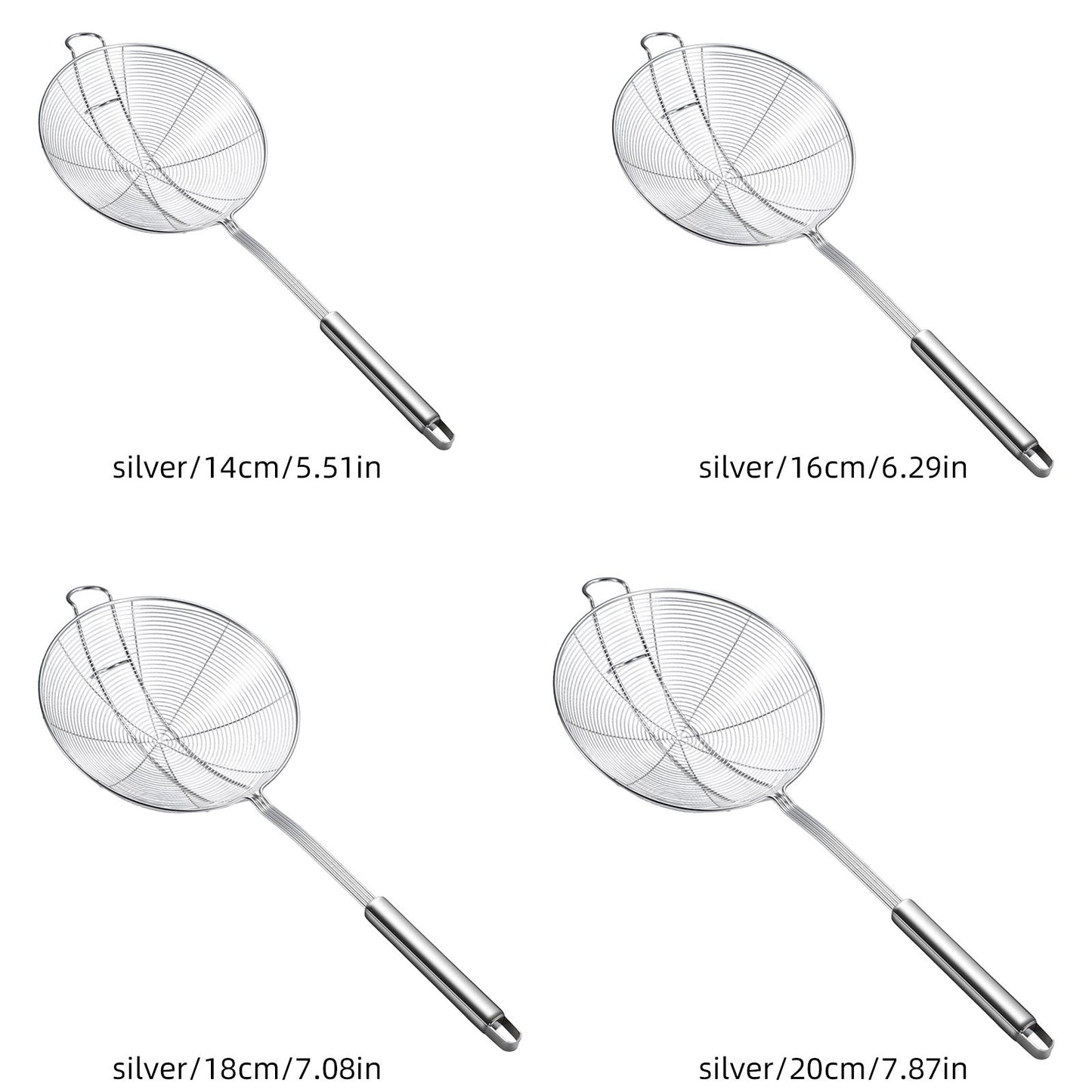 Strainer Spoon Long Stainless Steel Anti Scald Safe Slotted Ladle for Kitchen Cooking Frying Spaghetti V1294-YM0512-221202LD03-4