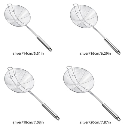 Strainer Spoon Long Stainless Steel Anti Scald Safe Slotted Ladle for Kitchen Cooking Frying Spaghetti V1294-YM0512-221202LD03-4