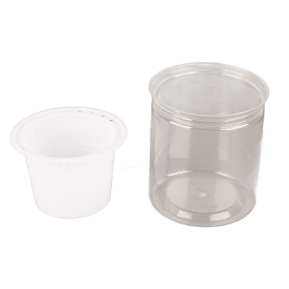 Automatic Water Absorbing Transparent Pot Creative Round Office Desktop Green Plant Hydroponic Plastic Flower V1294-YM0512-221209HR02-2