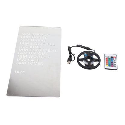 LED Affirmation Mirror Acrylic Mirror USB Mirror Inspirational Mirror Versatile Decor V1294-YM0512-230322WD02-1