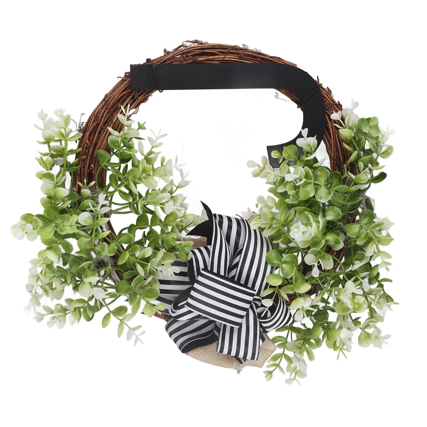 Creative Front Door Wreath with Bow 26 Letter Garden Outdoor Decorative Wreath V1294-YM0512-230329HR68-10