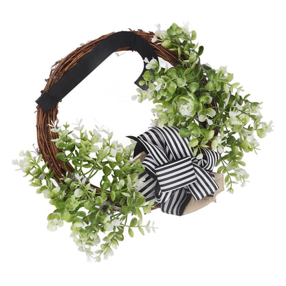 Creative Front Door Wreath with Bow 26 Letter Garden Outdoor Decorative Wreath V1294-YM0512-230329HR68-10