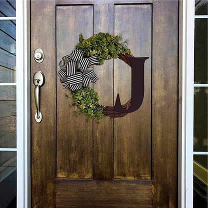 Creative Front Door Wreath with Bow 26 Letter Garden Outdoor Decorative Wreath V1294-YM0512-230329HR68-10