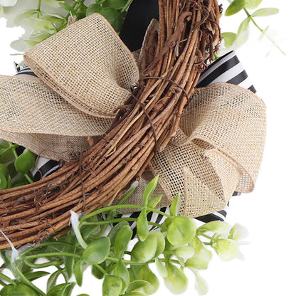 Creative Front Door Wreath with Bow 26 Letter Garden Outdoor Decorative Wreath V1294-YM0512-230329HR68-10