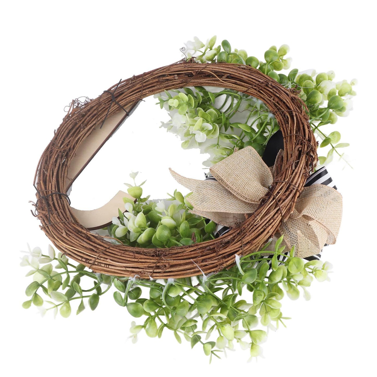 Creative Front Door Wreath with Bow 26 Letter Garden Outdoor Decorative Wreath V1294-YM0512-230329HR68-10