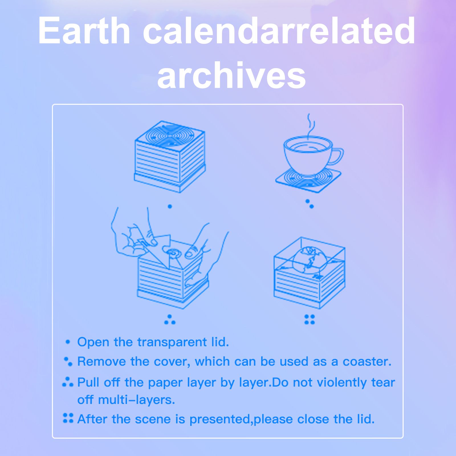 3D Earth Sculpture Calendar Model Ornaments for Home School Office Decor V1294-YM0512-26S86LV96-2