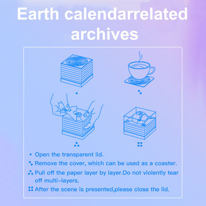 3D Earth Sculpture Calendar Model Ornaments for Home School Office Decor V1294-YM0512-26S86LV96-2