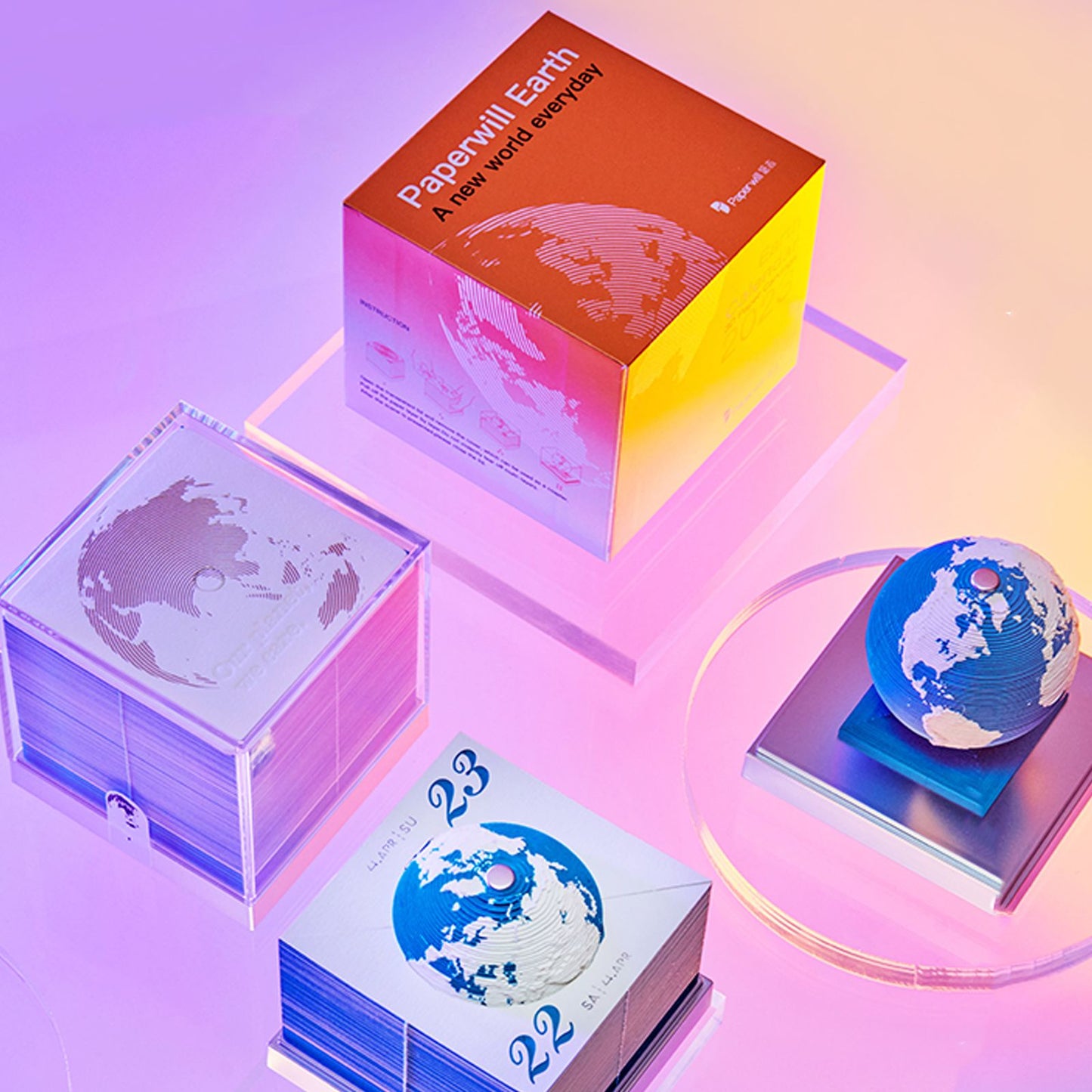3D Earth Sculpture Calendar Model Ornaments for Home School Office Decor V1294-YM0512-26S86LV96-2