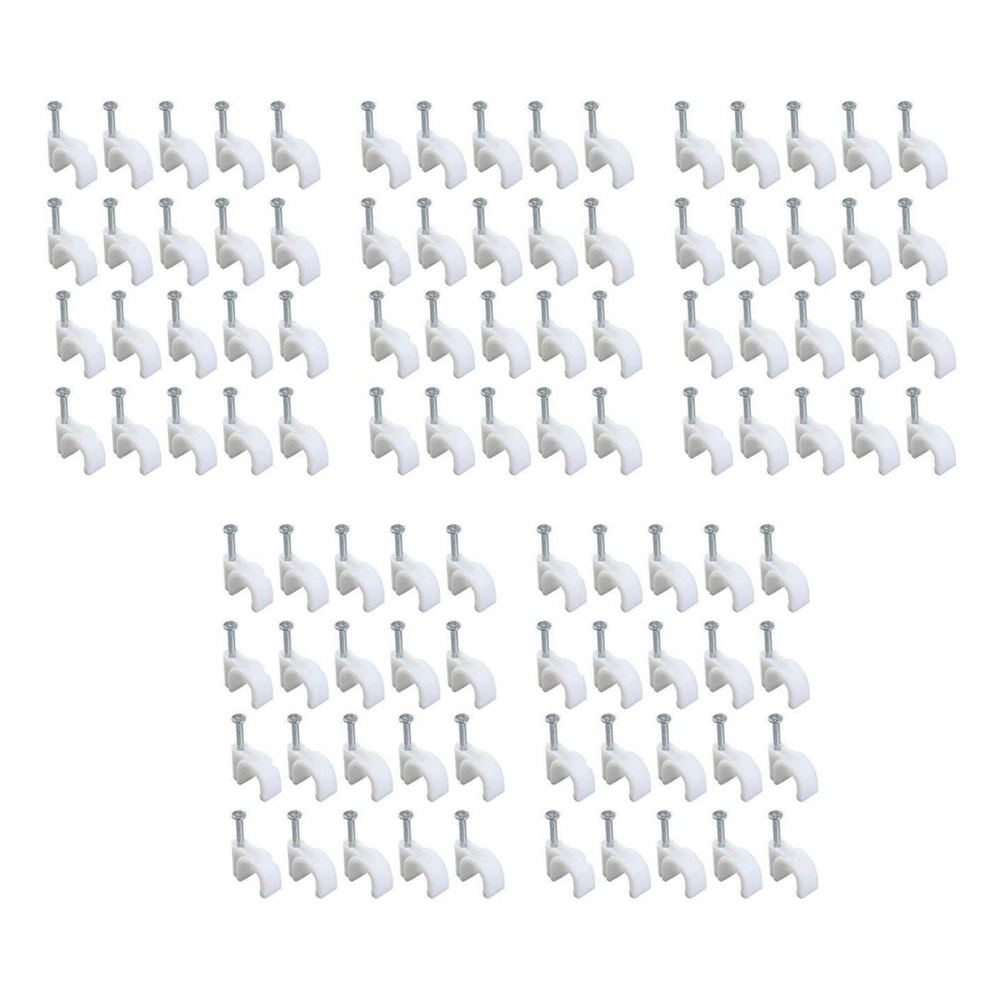 100 PCS 5mm Steel Nail Line Clip Round Cable Fixing Clips for Wall Mounted Cord Management V1294-YM0512-3111220272011