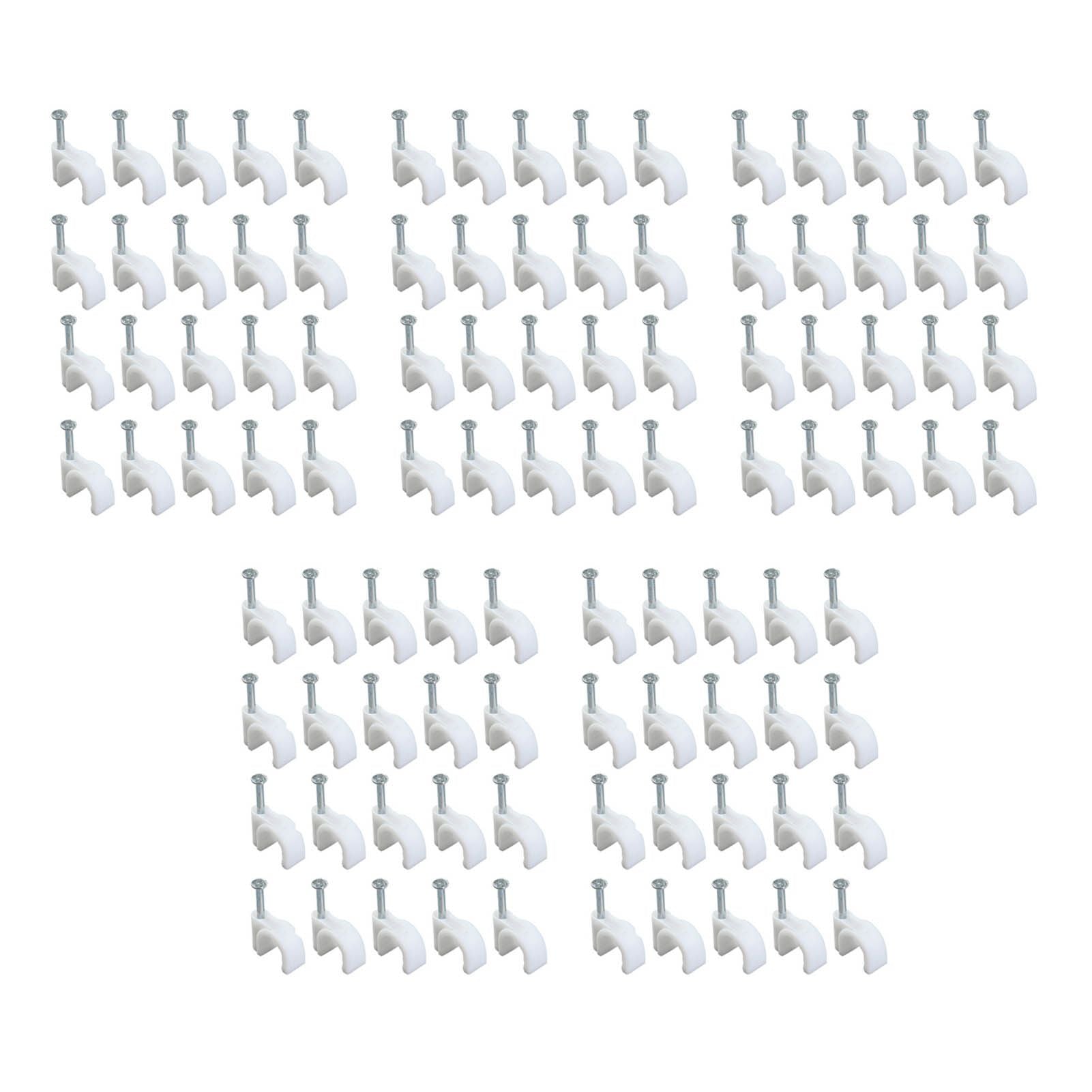 100 PCS 5mm Steel Nail Line Clip Round Cable Fixing Clips for Wall Mounted Cord Management V1294-YM0512-3111220272011