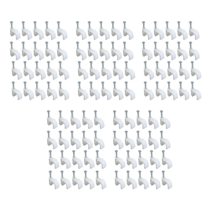 100 PCS 5mm Steel Nail Line Clip Round Cable Fixing Clips for Wall Mounted Cord Management V1294-YM0512-3111220272011