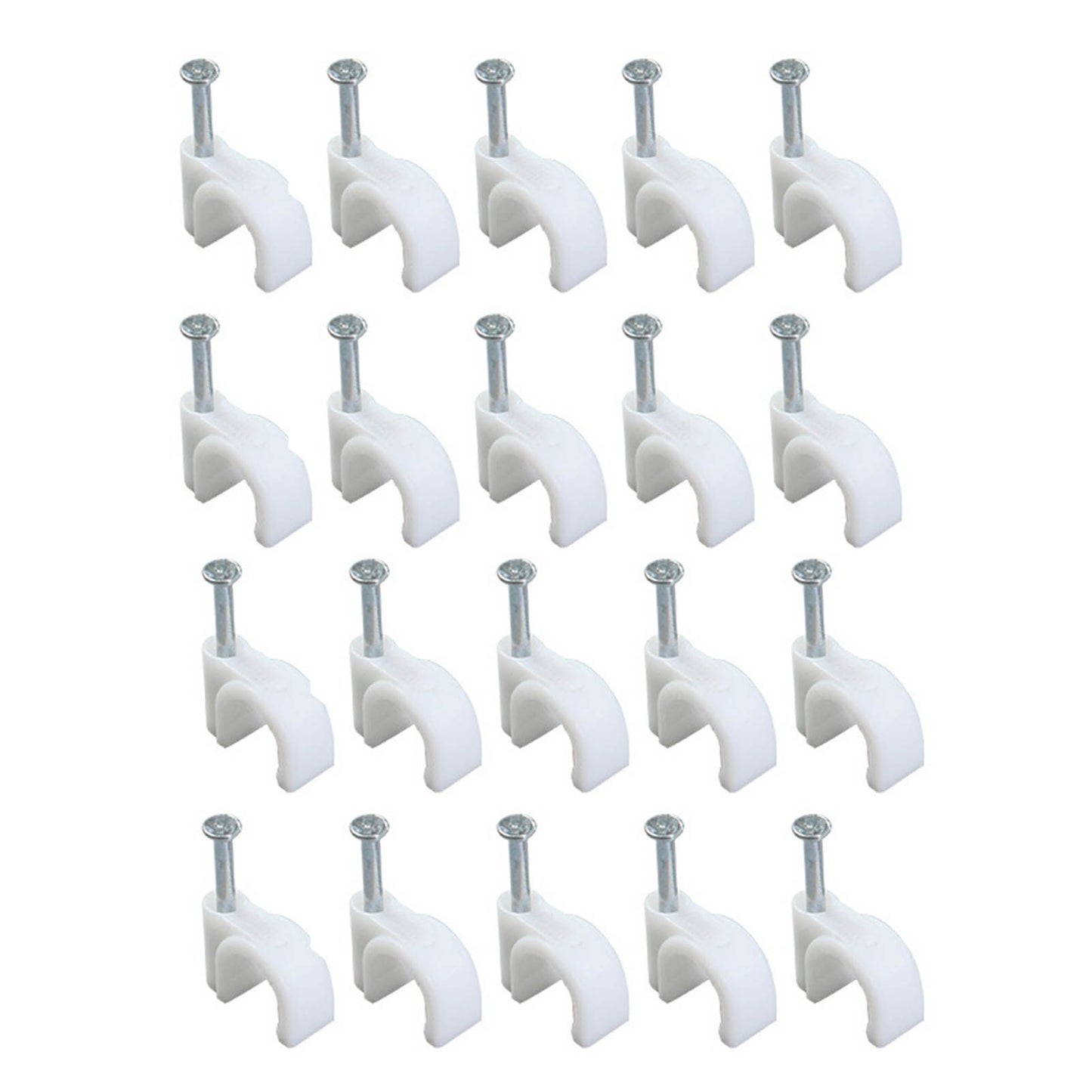 100 PCS 5mm Steel Nail Line Clip Round Cable Fixing Clips for Wall Mounted Cord Management V1294-YM0512-3111220272011