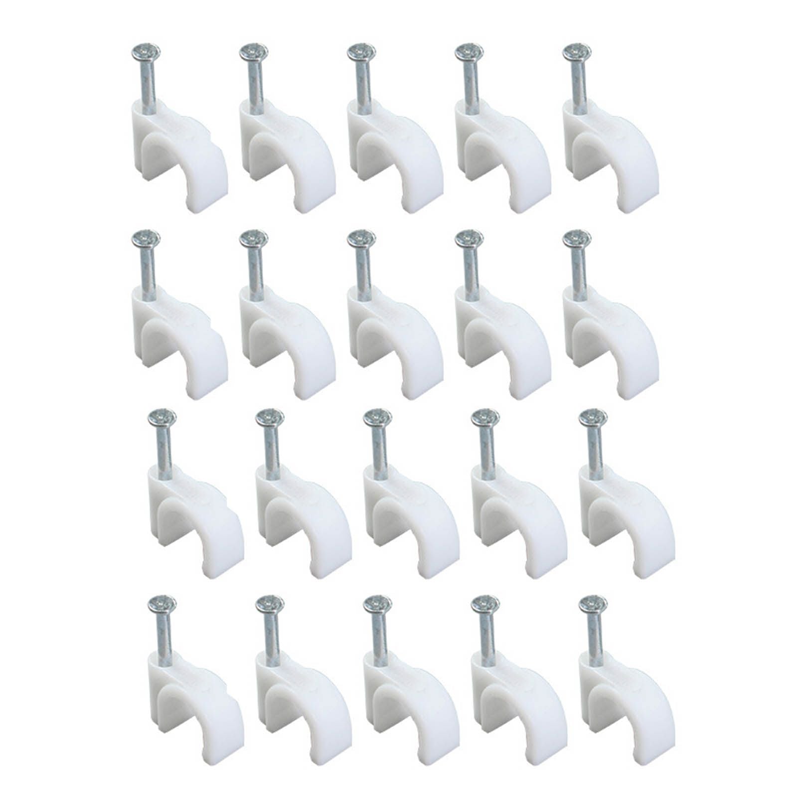 100 PCS 5mm Steel Nail Line Clip Round Cable Fixing Clips for Wall Mounted Cord Management V1294-YM0512-3111220272011