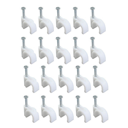 100 PCS 5mm Steel Nail Line Clip Round Cable Fixing Clips for Wall Mounted Cord Management V1294-YM0512-3111220272011