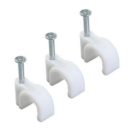 100 PCS 5mm Steel Nail Line Clip Round Cable Fixing Clips for Wall Mounted Cord Management V1294-YM0512-3111220272011