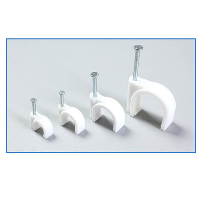 100 PCS 5mm Steel Nail Line Clip Round Cable Fixing Clips for Wall Mounted Cord Management V1294-YM0512-3111220272011