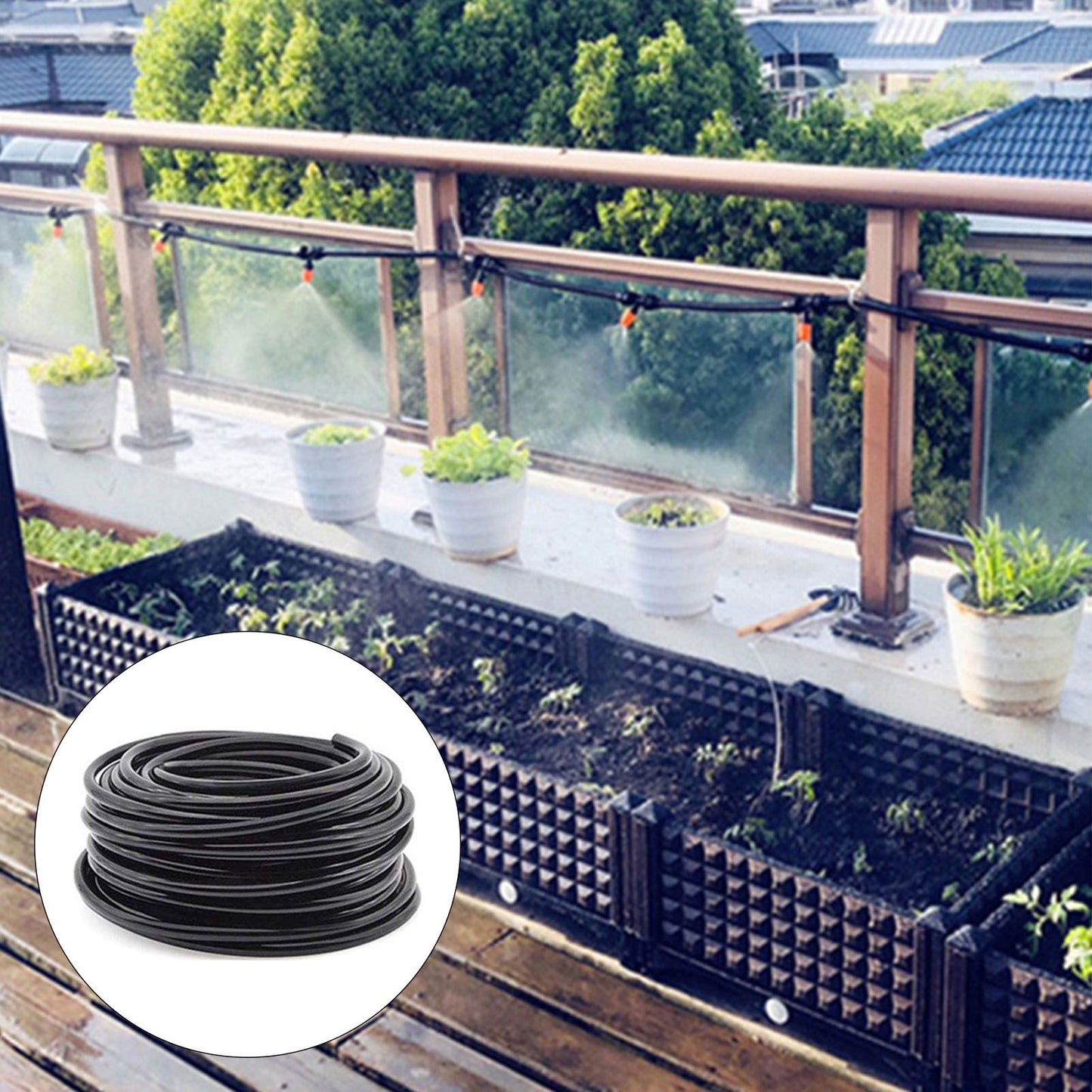 Garden Drip Irrigation System Automatic Micro Spraying Watering Kits Irrigation Atomization System 20m/787.4in V1294-YM0512-3111220274111