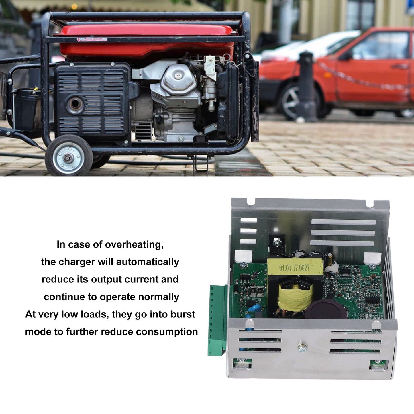 Diesel Generator Battery Charger Module Aluminum Shell Genset Battery Float Charger Adapter Module 170-305V V1294-YM0512-3111220280511