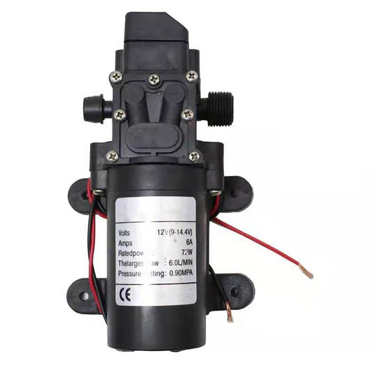 High Pressure Diaphragm Pump Smart Electric 6L Flow Rate Self Priming Pump for Car Wash Agricultural DC12V 72W V1294-YM0512-3111220281011
