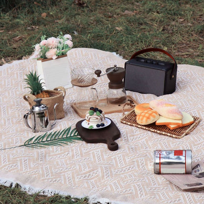Outdoor Picnic Blanket with Fringe Cotton Soft Comfortable Simple Style for Camping Beach 180x130 V1294-YM0512-3111220282212