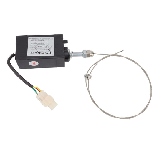 24V Engine Flameout Device ABS Stainless Steel Generator Flameout Solenoid Valve for Replacement Power On V1294-YM0512-3111220282611